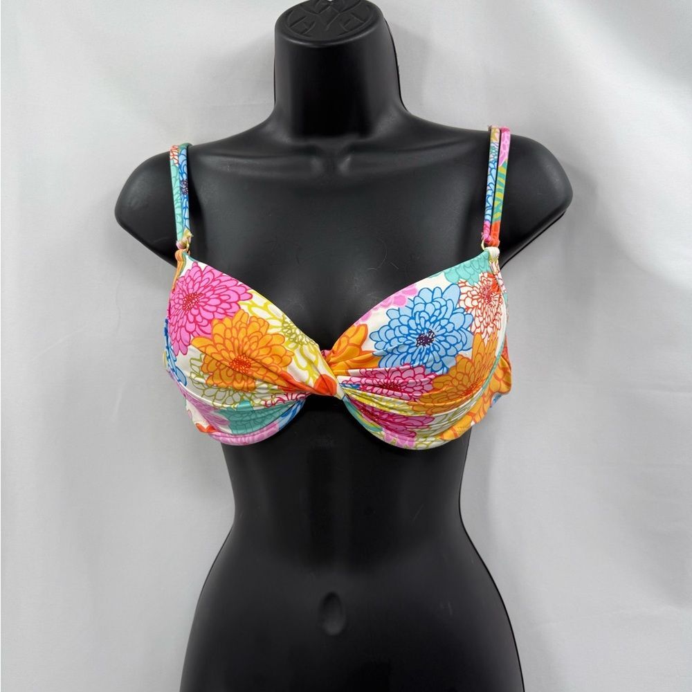 Bleu Rod Beattie Fresh Picks Padded Bikini Top in Multicolor Floral | Size 6
